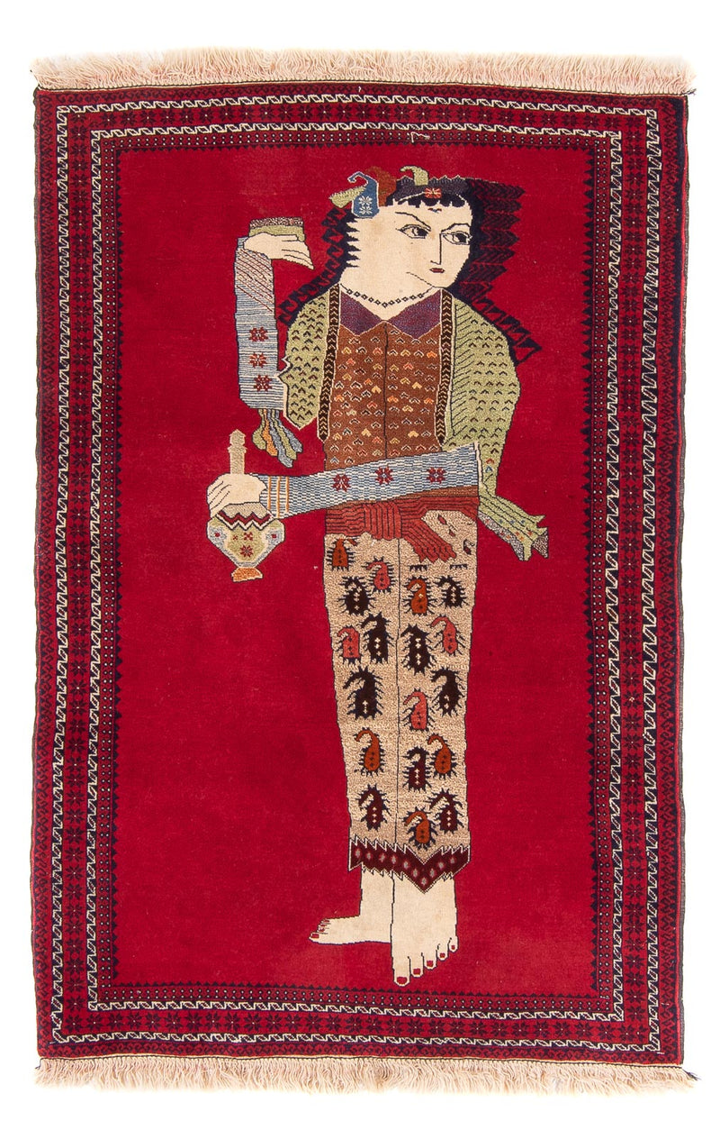 Dywan beludżycki - 135 x 86 cm - czerwony