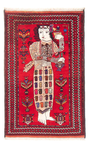 Dywan beludżycki - 145 x 92 cm - czerwony