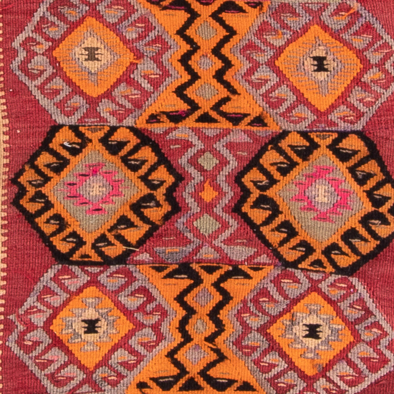 Biegacz Dywan Kelim - Stary - 374 x 129 cm - wielokolorowy