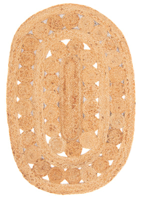 Dywan sizalowy owalny  - 91 x 61 cm - natura