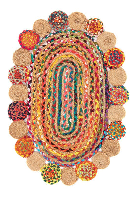 Dywan sizalowy owalny  - 91 x 61 cm - wielokolorowy