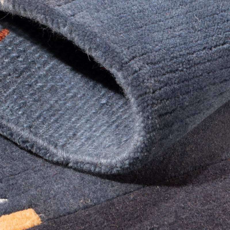 Dywan z Nepalu - 90 x 60 cm - ciemnoniebieski