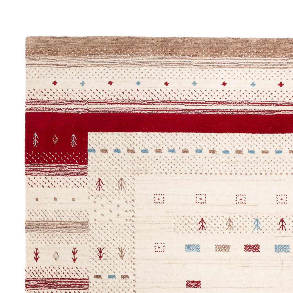 Dywan Gabbeh - Loribaft Softy - 240 x 170 cm - naturalna biel