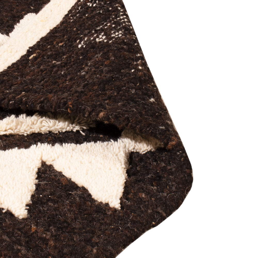 Dywan wełniany - 90 x 60 cm - czarny