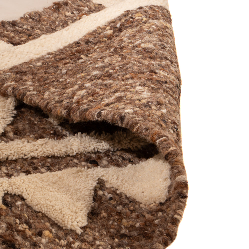 Dywan wełniany - 90 x 60 cm - ciemny beż