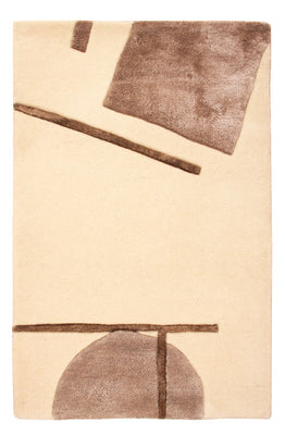 Designerski dywan - 90 x 60 cm - kremowy