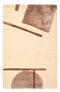 Designerski dywan - 90 x 60 cm - kremowy