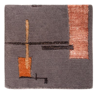 Designerski dywan kwadratowy  - 30 x 30 cm - szary