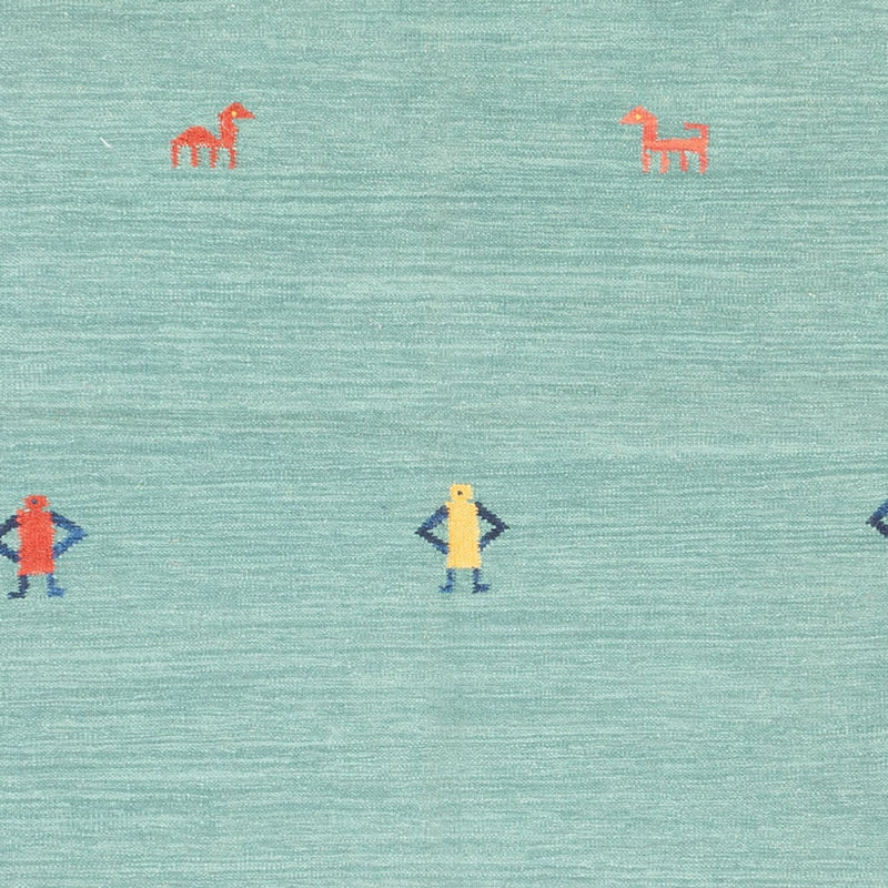 Dywan Kelim - modny - 240 x 160 cm - turkusowy