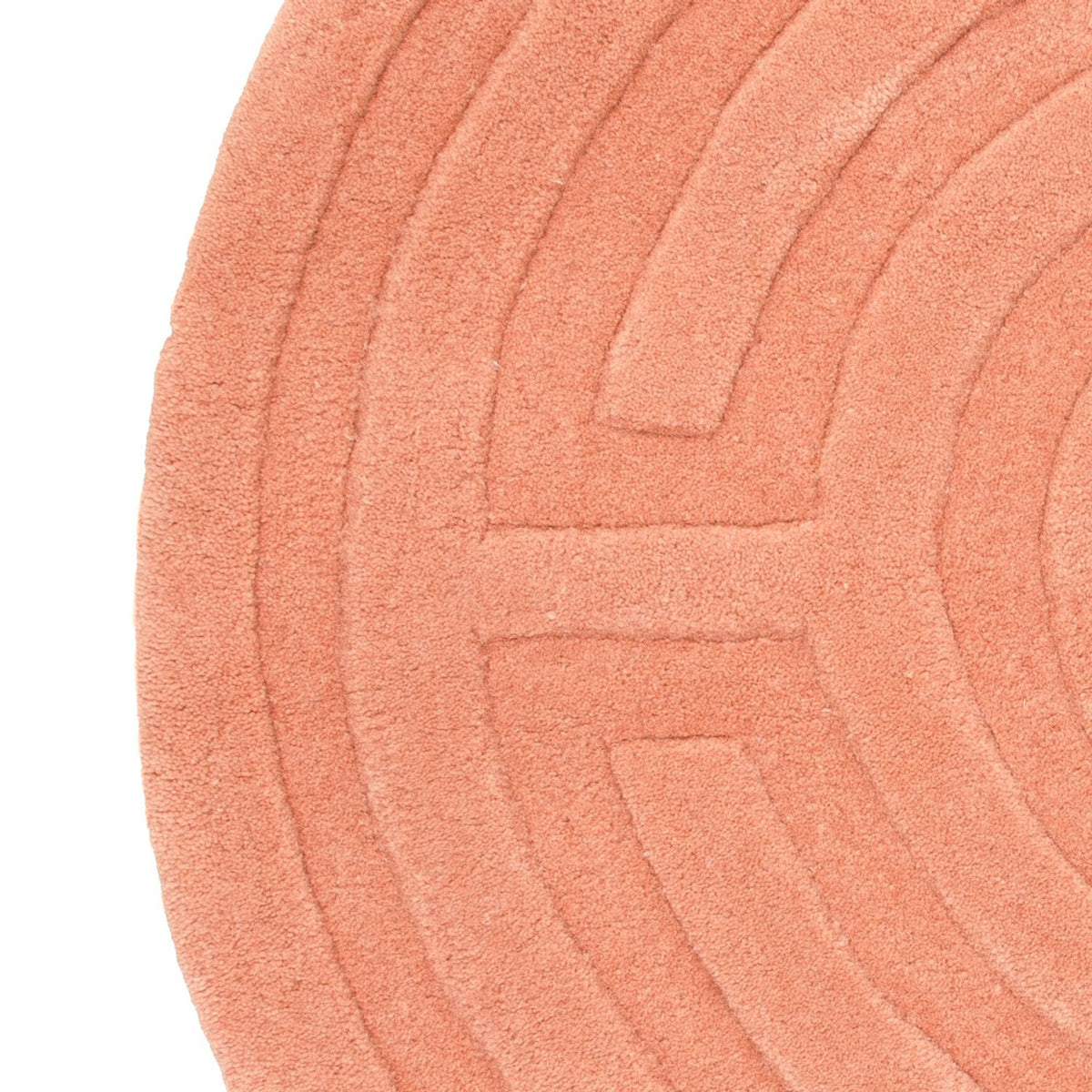 Dywan wełniany okrągły  - 80 x 80 cm - łososiowy