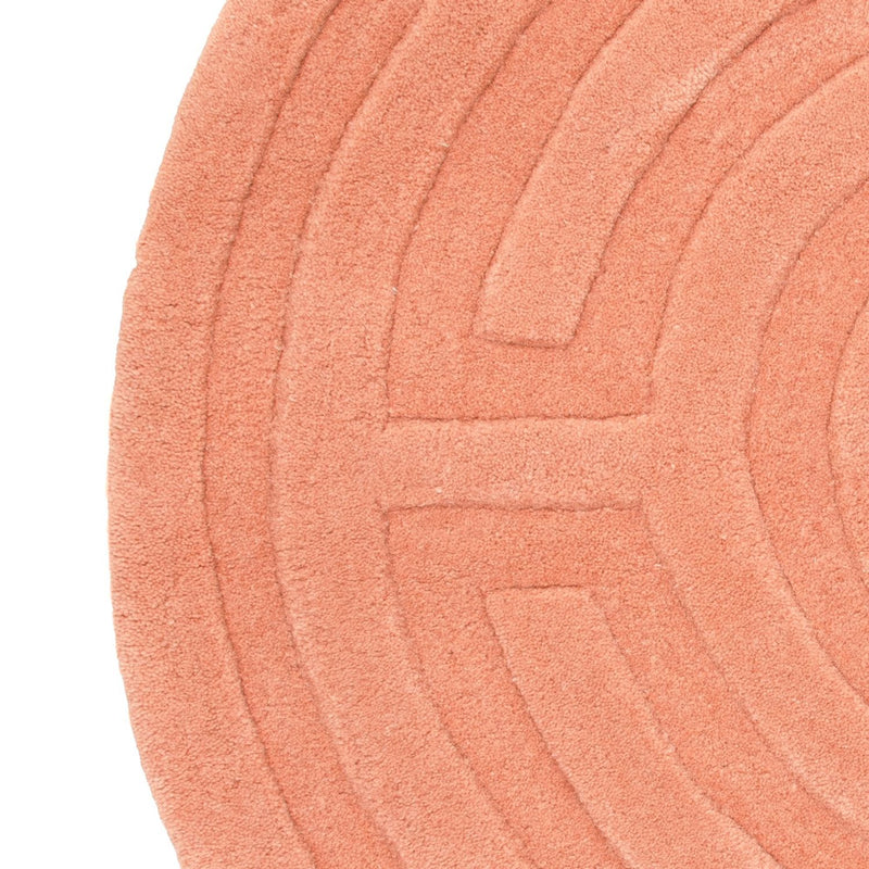 Dywan wełniany okrągły  - 80 x 80 cm - łososiowy