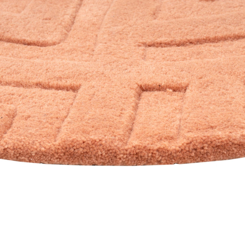 Dywan wełniany okrągły  - 80 x 80 cm - łososiowy
