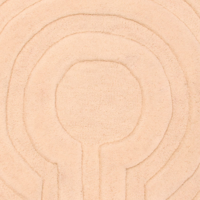 Dywan wełniany okrągły  - 80 x 80 cm - beżowy