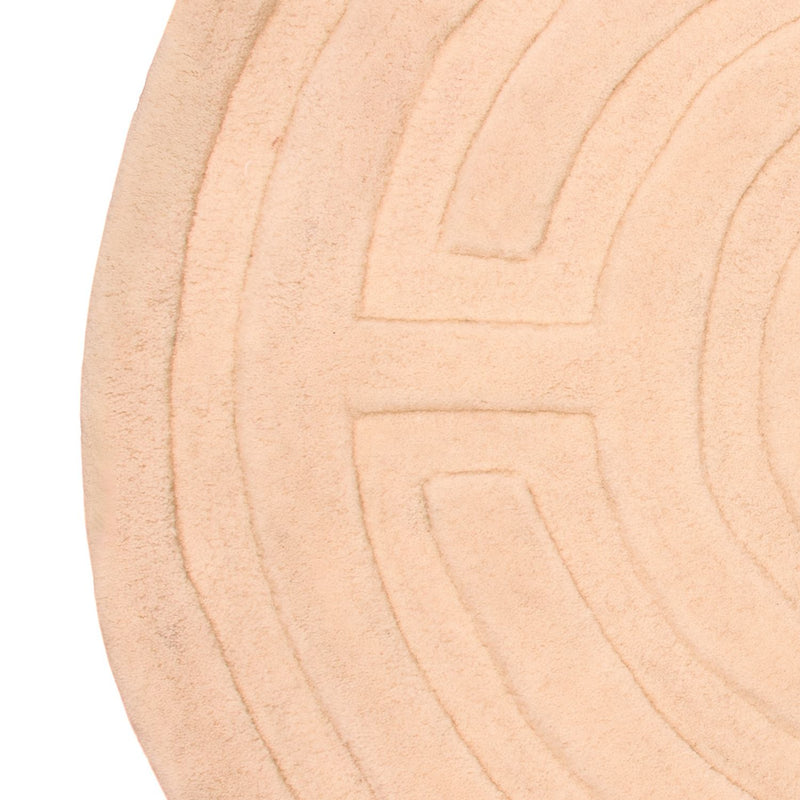 Dywan wełniany okrągły  - 80 x 80 cm - beżowy