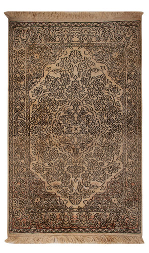 Jedwabny dywan - Kashmir Silk - 103 x 60 cm - beżowy