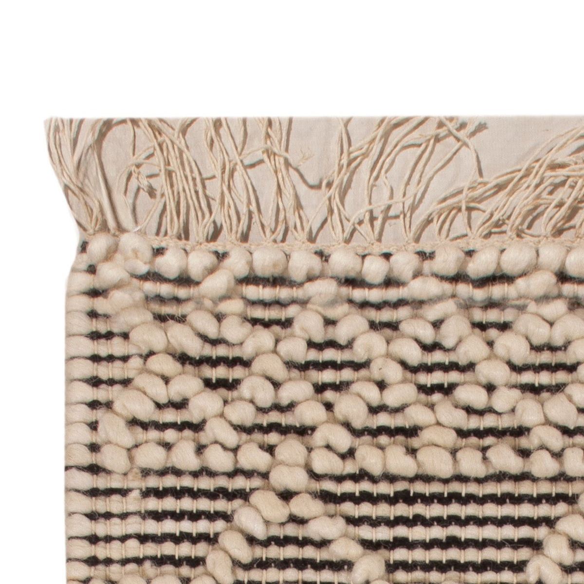 Dywan wełniany - 58 x 46 cm - czarno-biały