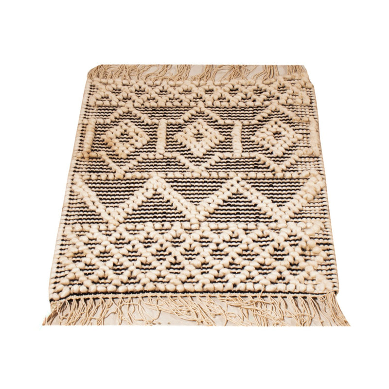 Dywan wełniany - 58 x 46 cm - czarno-biały