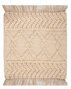 Dywan wełniany kwadratowy  - 48 x 46 cm - kremowy