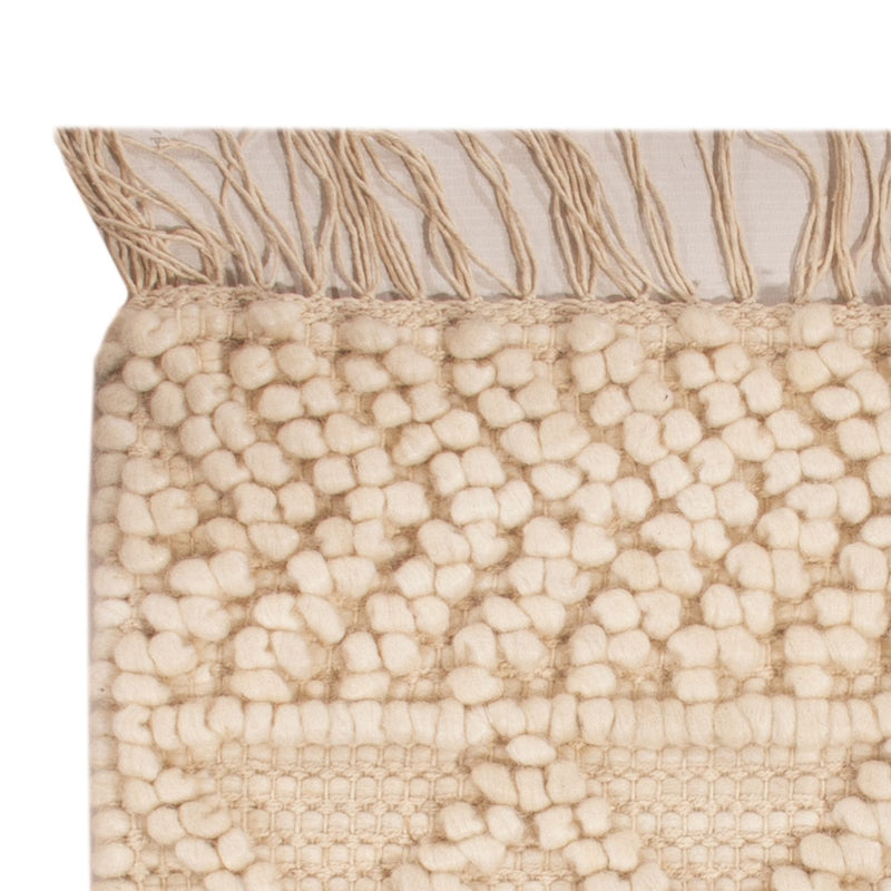 Dywan wełniany kwadratowy  - 48 x 46 cm - kremowy