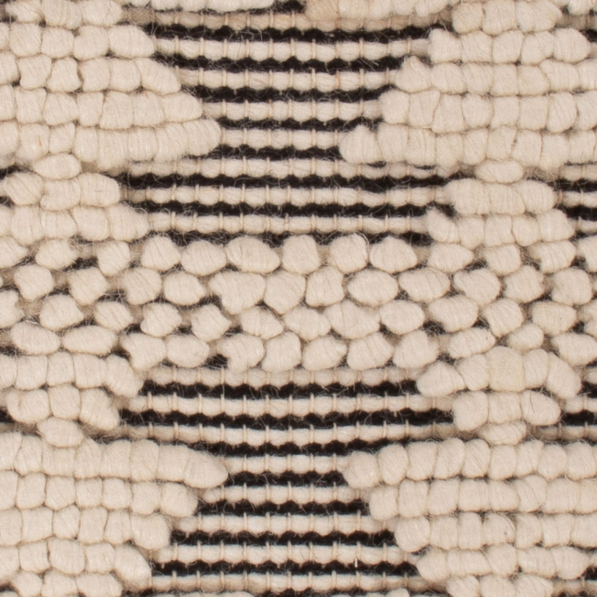 Dywan wełniany kwadratowy  - 49 x 46 cm - czarno-biały