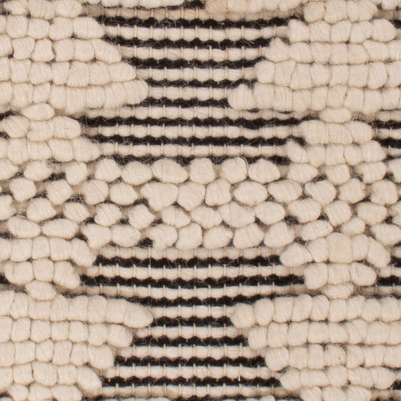 Dywan wełniany kwadratowy  - 49 x 46 cm - czarno-biały