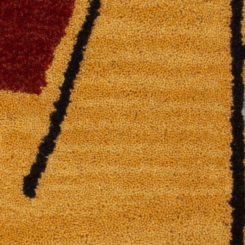 Dywan wełniany kwadratowy  - 47 x 47 cm - złoto