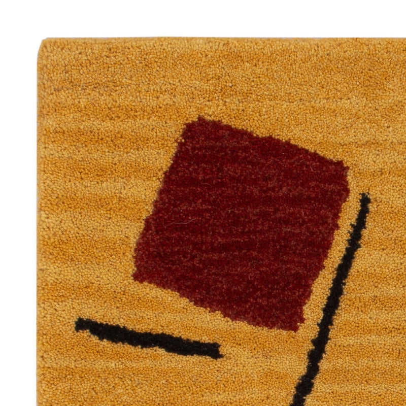 Dywan wełniany kwadratowy  - 47 x 47 cm - złoto