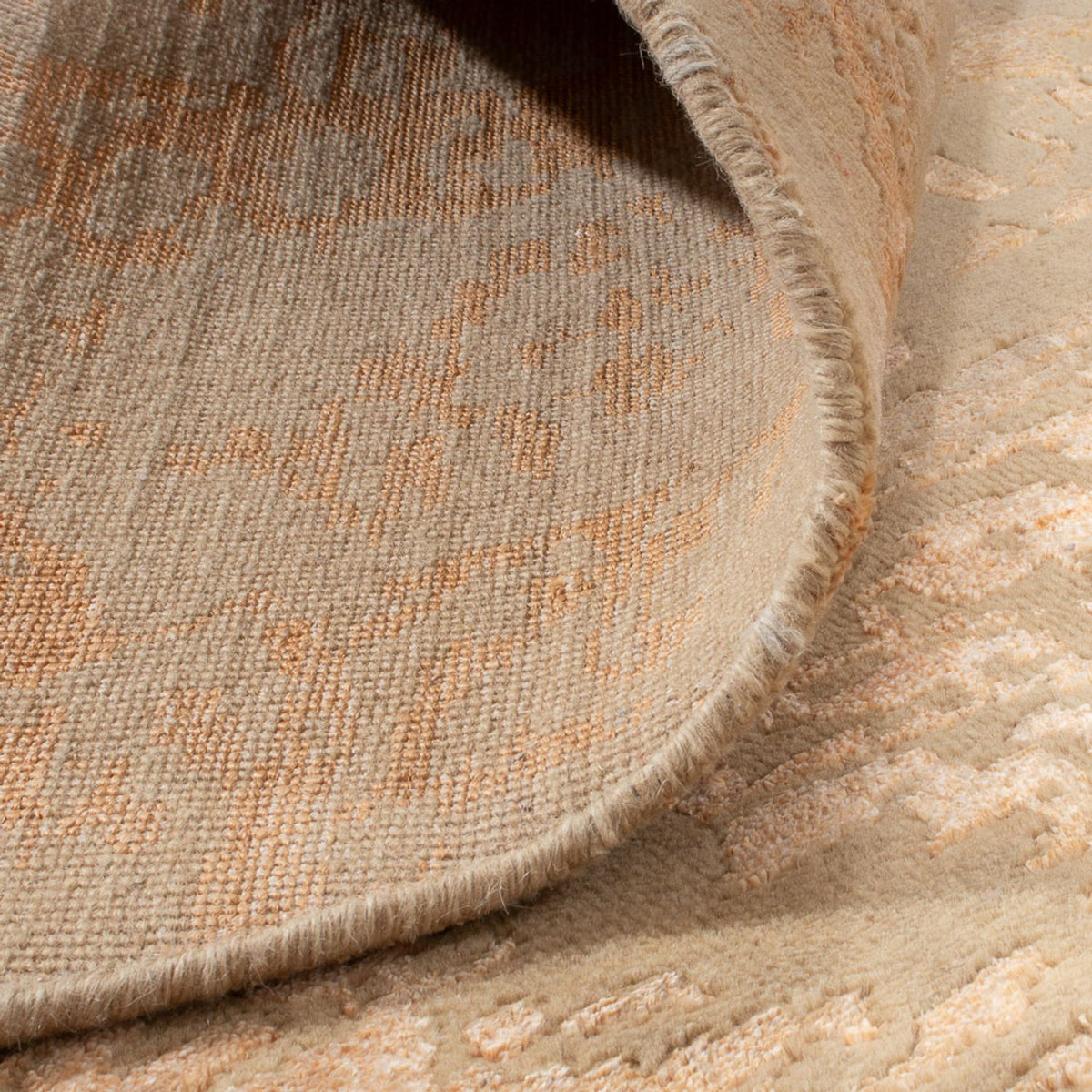 Designerski dywan kwadratowy  - 249 x 247 cm - beżowy