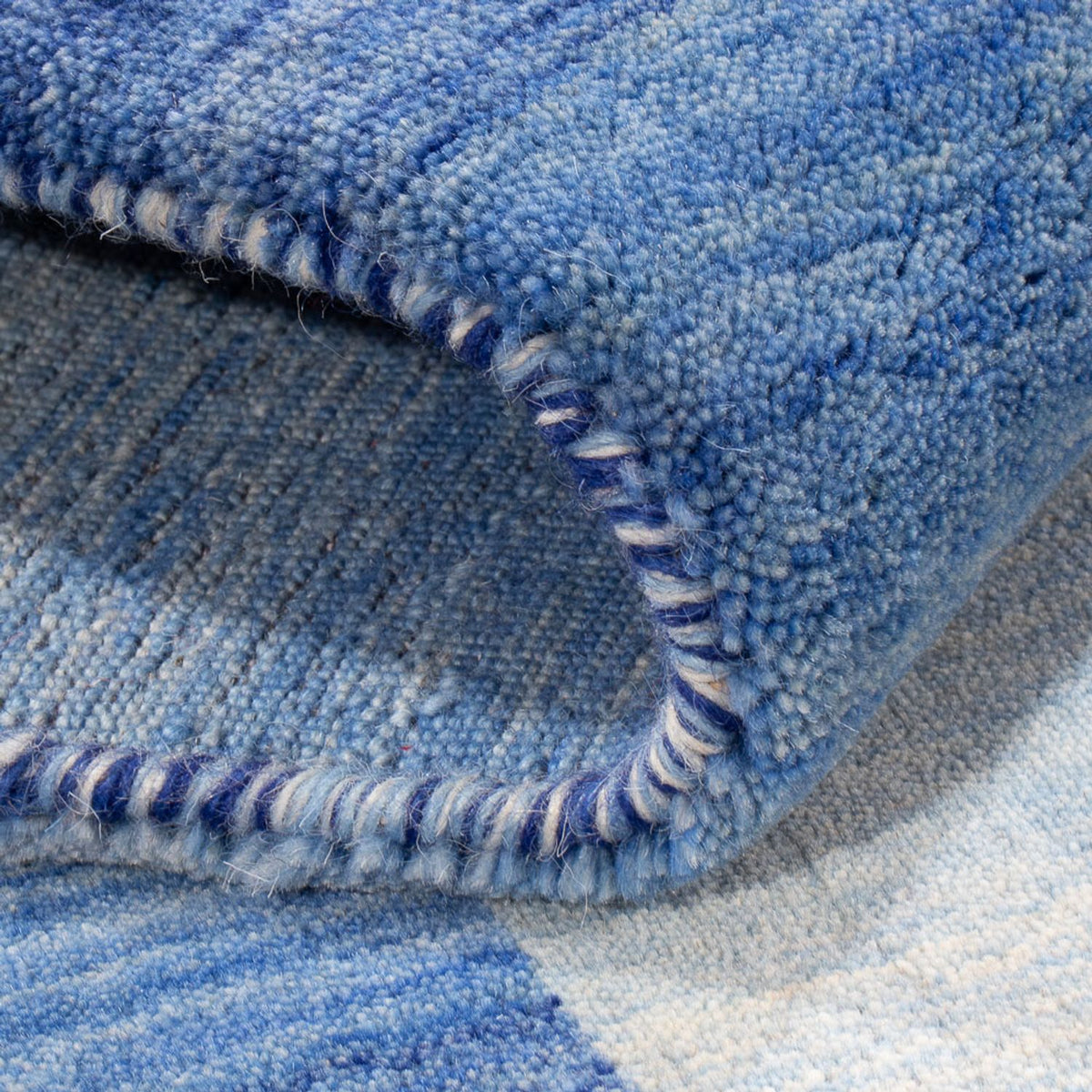 Dywan Gabbeh - Loribaft Softy - 185 x 123 cm - niebieski