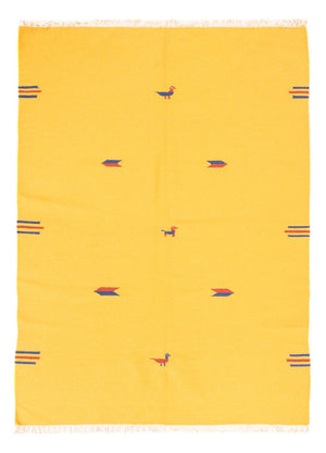 Dywan Kelim - modny - 180 x 120 cm - żółty