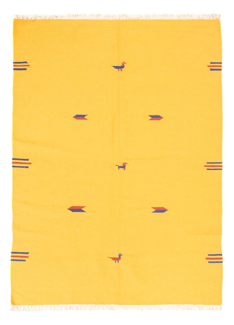 Dywan Kelim - modny - 180 x 120 cm - żółty