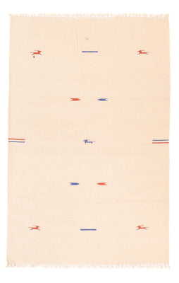 Dywan Kelim - modny - 180 x 120 cm - naturalna biel