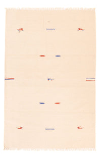 Dywan Kelim - modny - 180 x 120 cm - naturalna biel