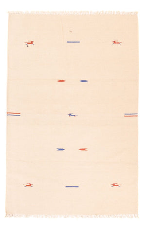 Dywan Kelim - modny - 180 x 120 cm - naturalna biel