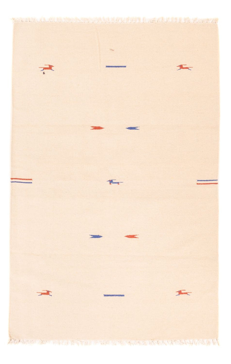 Dywan Kelim - modny - 180 x 120 cm - naturalna biel