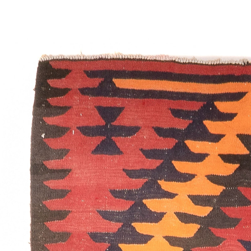 Biegacz Dywan Kelim - Stary - 423 x 140 cm - ciemna czerwień