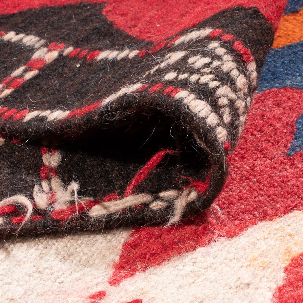 Biegacz Dywan Kelim - Stary - 430 x 155 cm - czerwony