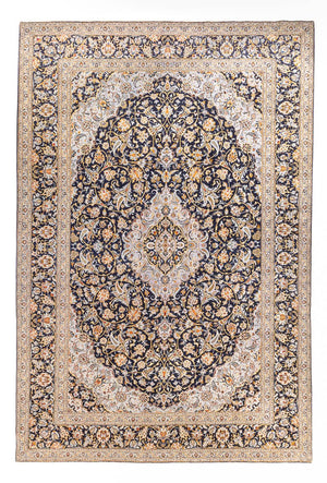 Dywan perski - Keshan - 425 x 307 cm - ciemnoniebieski