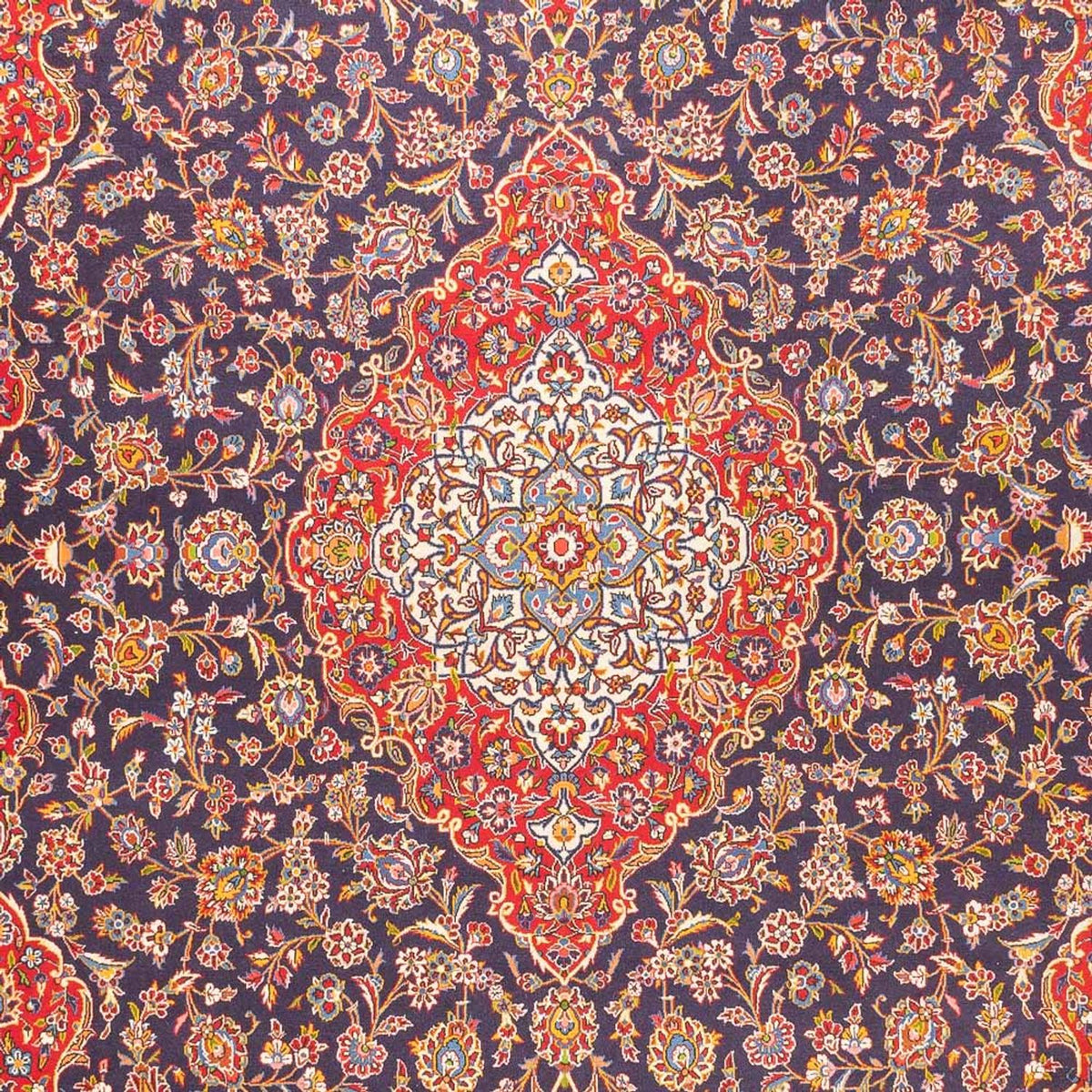 Dywan perski - Keshan - 395 x 300 cm - ciemnoniebieski