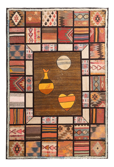 Dywan patchworkowy 135x200cm - Perserteppich Wollteppich
