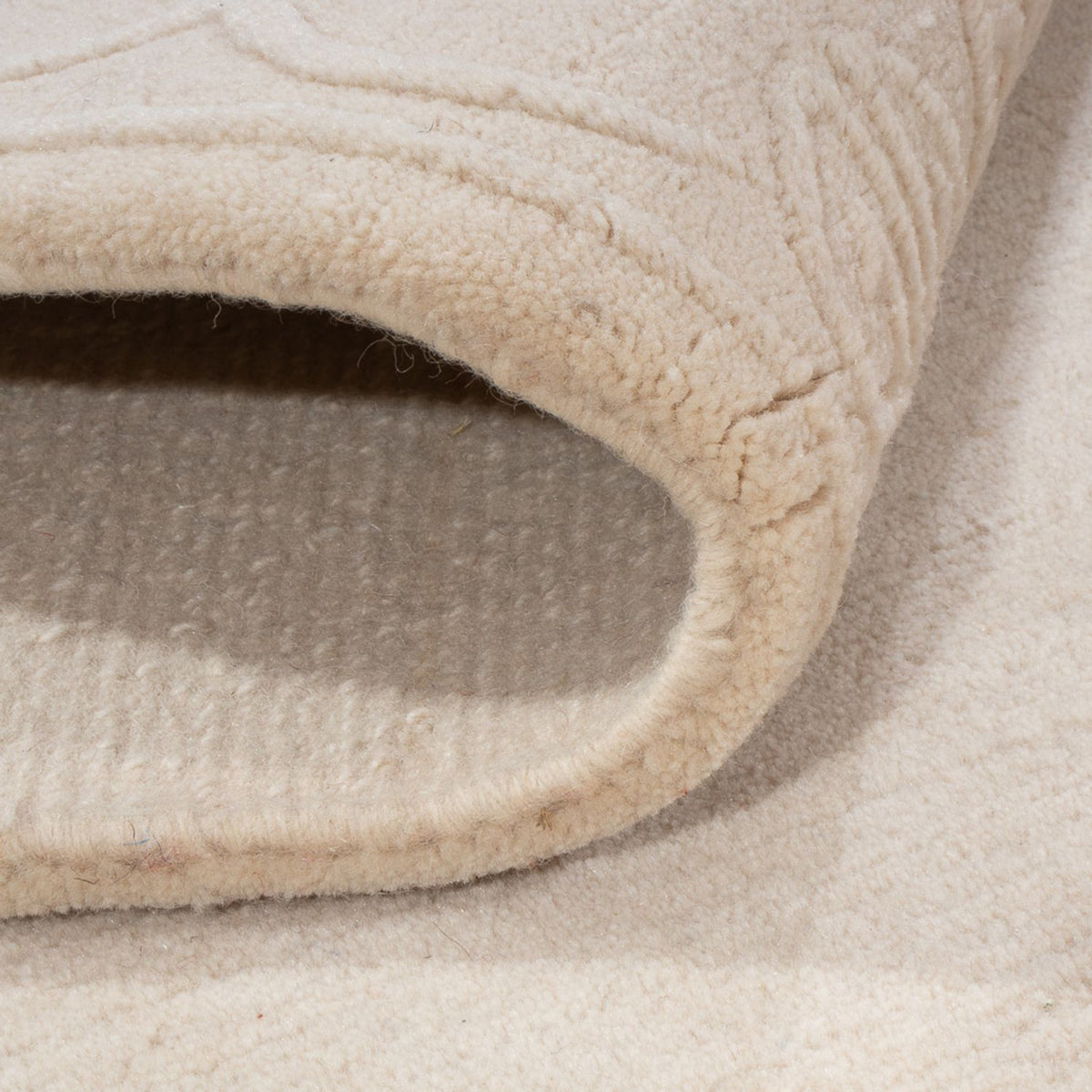 Dywan wełniany - 201 x 144 cm - beżowy