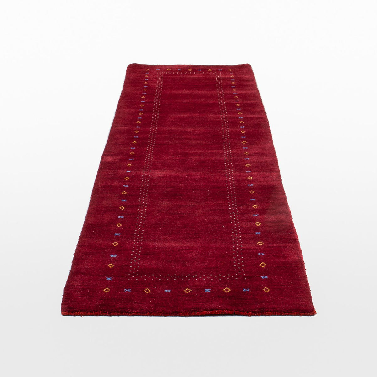 Biegacz Dywan Gabbeh - Indus - 300 x 80 cm - czerwony
