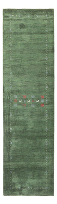 Biegacz Dywan Gabbeh - Indus - 300 x 80 cm - zielona