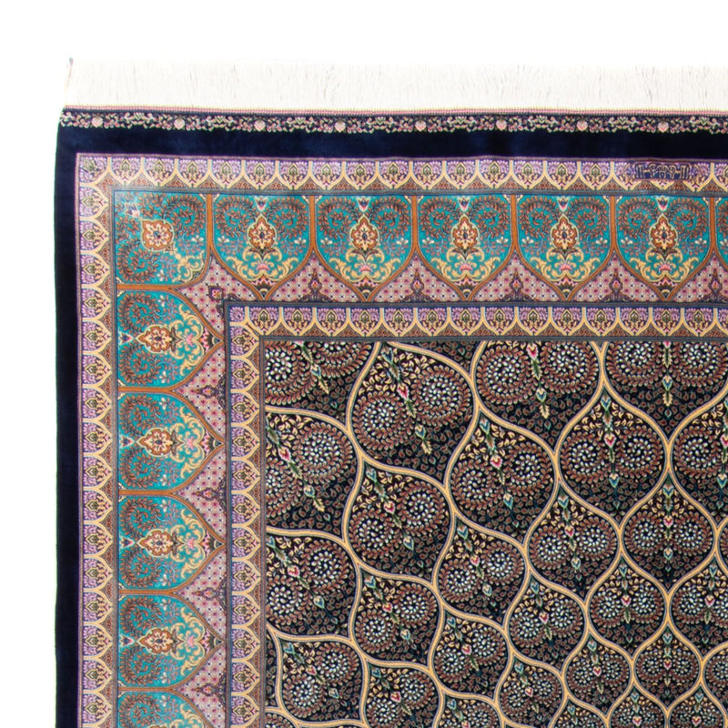 Dywan perski - Ghom - 300 x 200 cm - ciemnoniebieski