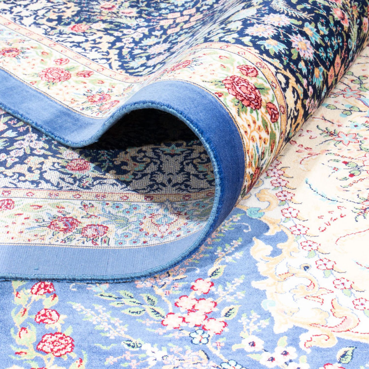 Dywan perski - Ghom - 300 x 200 cm - niebieski