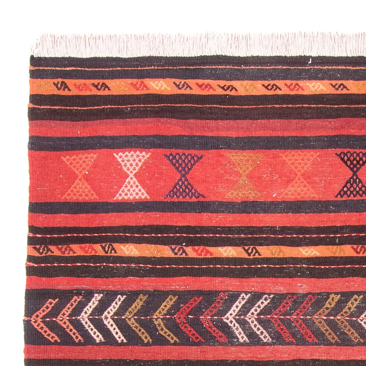 Dywan Kelim - Stary - 190 x 160 cm - wielokolorowy