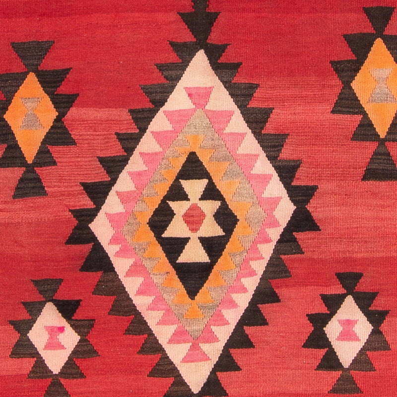 Biegacz Dywan Kelim - Stary - 387 x 160 cm - wielokolorowy