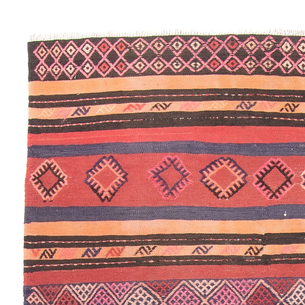 Dywan Kelim - Stary - 210 x 150 cm - wielokolorowy