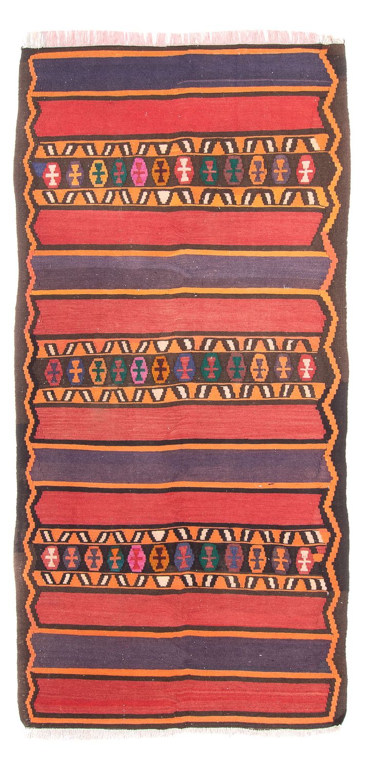 Biegacz Dywan Kelim - Stary - 310 x 144 cm - wielokolorowy