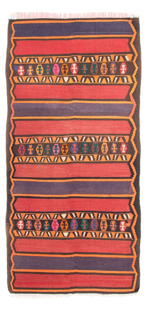 Biegacz Dywan Kelim - Stary - 310 x 144 cm - wielokolorowy